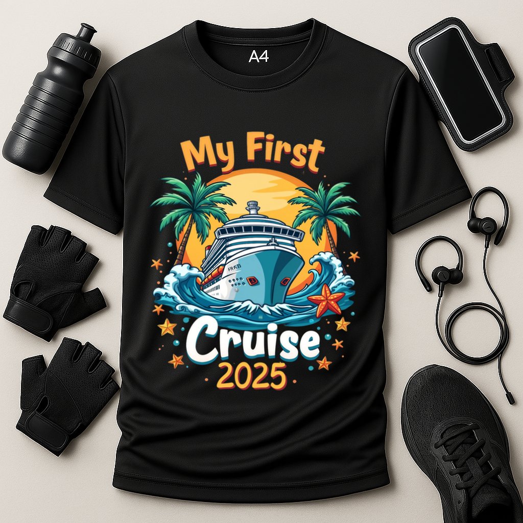 My First Cruise 2025 Family Vacation Group Cruising Funny Gift Cooling Performance Crew T-Shirt