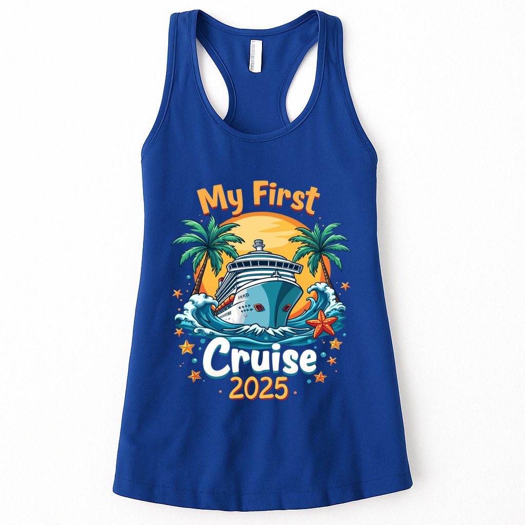 My First Cruise 2025 Family Vacation Group Cruising Funny Gift Womens Tank Top