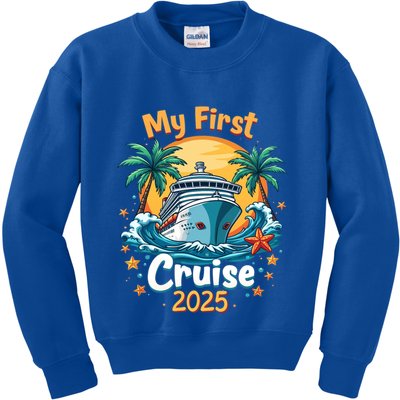 My First Cruise 2025 Family Vacation Group Cruising Funny Gift Kids Sweatshirt