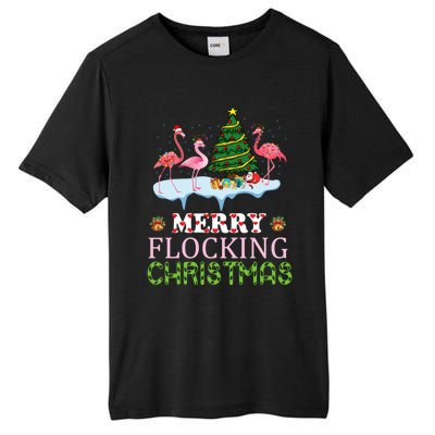 Merry Flocking Christmas With Xmas Tree Lights And Bells Gift Tall Fusion ChromaSoft Performance T-Shirt