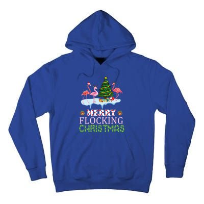 Merry Flocking Christmas With Xmas Tree Lights And Bells Gift Tall Hoodie