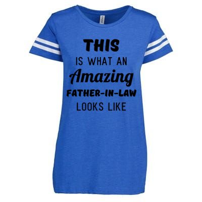 Mens Funny Dad Fathers Day Gift From Daughter Son In Law Enza Ladies Jersey Football T-Shirt