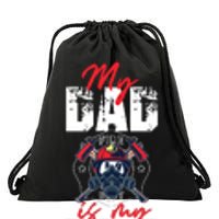 My Firefighter Dad Is My Hero Daughter Son Drawstring Bag