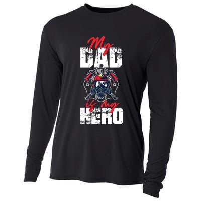 My Firefighter Dad Is My Hero Daughter Son Cooling Performance Long Sleeve Crew