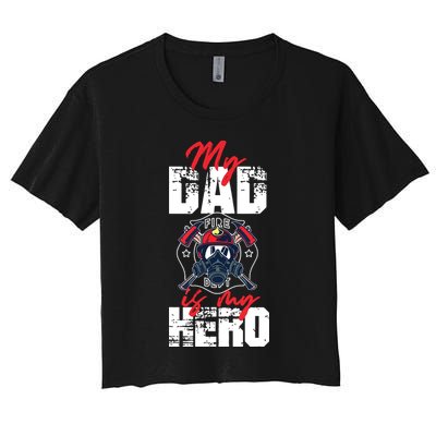 My Firefighter Dad Is My Hero Daughter Son Crop Top