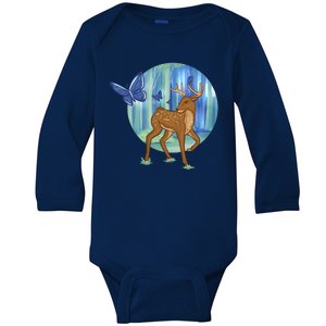 Magic Forest Deer Baby Long Sleeve Bodysuit