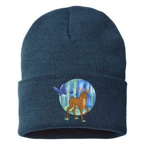 Magic Forest Deer Sustainable Knit Beanie