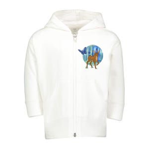 Magic Forest Deer Toddler Zip Fleece Hoodie