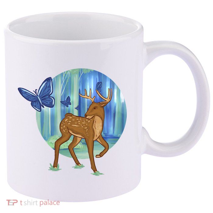 Magic Forest Deer 11oz C Handle Ceramic Mug