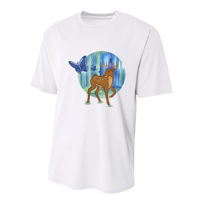 Magic Forest Deer Youth Performance Sprint T-Shirt