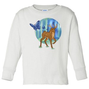 Magic Forest Deer Toddler Long Sleeve Shirt