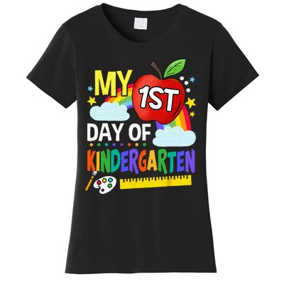 My First Day Of Kindergarten Funny Colorful Rainbow Women's T-Shirt