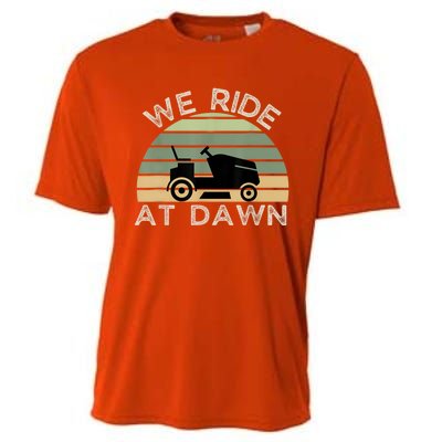 Mens Father's Day We Ride At Dawn Men's Lawnmower Cooling Performance Crew T-Shirt