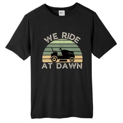 Mens Father's Day We Ride At Dawn Men's Lawnmower Tall Fusion ChromaSoft Performance T-Shirt