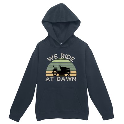 Mens Father's Day We Ride At Dawn Men's Lawnmower Urban Pullover Hoodie