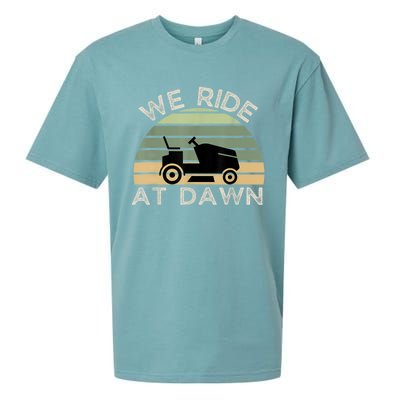 Mens Father's Day We Ride At Dawn Men's Lawnmower Sueded Cloud Jersey T-Shirt