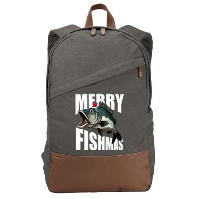 Merry Fishmas Delight: Reel In The Festive Fun! Great Gift Cotton Canvas Backpack