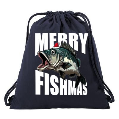 Merry Fishmas Delight: Reel In The Festive Fun! Great Gift Drawstring Bag