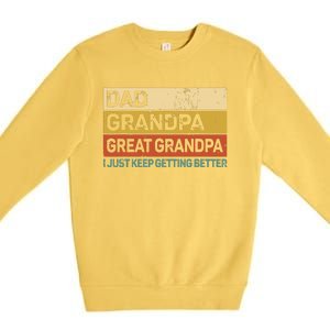 Men Fathers Day Gift From Grandkids Dad Grandpa Great Grandpa Premium Crewneck Sweatshirt