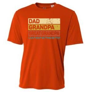 Men Fathers Day Gift From Grandkids Dad Grandpa Great Grandpa Cooling Performance Crew T-Shirt