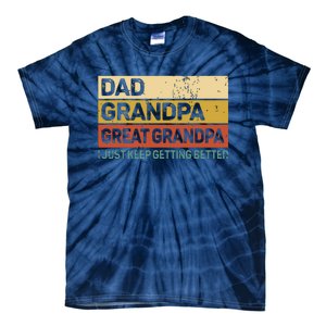 Men Fathers Day Gift From Grandkids Dad Grandpa Great Grandpa Tie-Dye T-Shirt