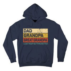 Men Fathers Day Gift From Grandkids Dad Grandpa Great Grandpa Tall Hoodie