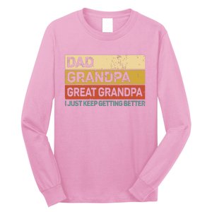 Men Fathers Day Gift From Grandkids Dad Grandpa Great Grandpa Long Sleeve Shirt