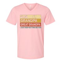 Men Fathers Day Gift From Grandkids Dad Grandpa Great Grandpa V-Neck T-Shirt