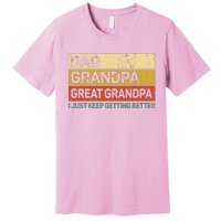 Men Fathers Day Gift From Grandkids Dad Grandpa Great Grandpa Premium T-Shirt