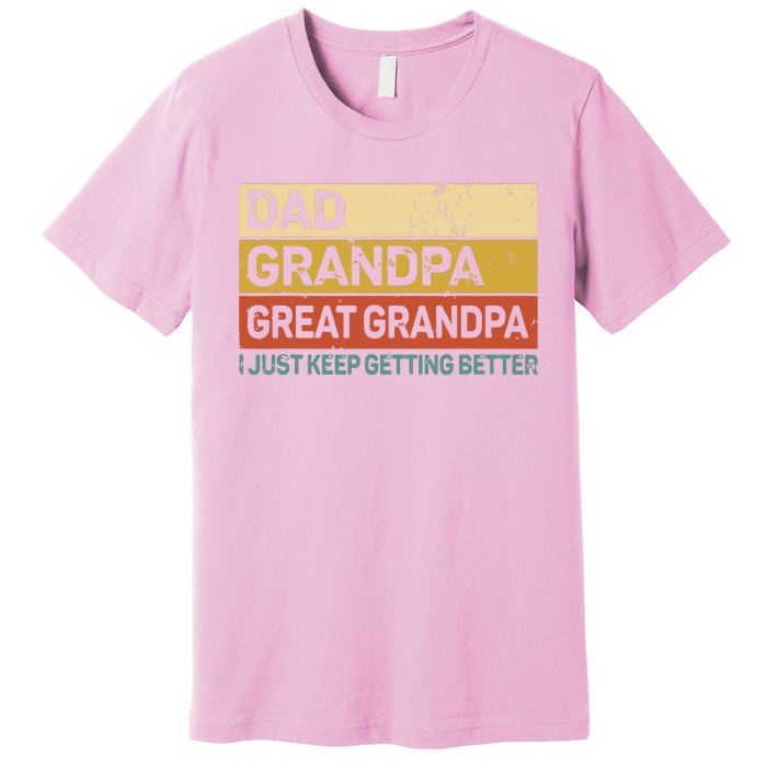 Men Fathers Day Gift From Grandkids Dad Grandpa Great Grandpa Premium T-Shirt