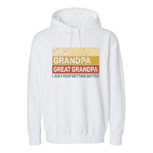 Men Fathers Day Gift From Grandkids Dad Grandpa Great Grandpa Garment-Dyed Fleece Hoodie