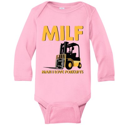 Man Forklift Driver Milf Man I Love Forklift Funny Baby Long Sleeve Bodysuit