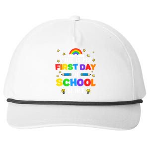 My First Day Of School PreK Preschool Kindergarten 1st Grade Snapback Five-Panel Rope Hat