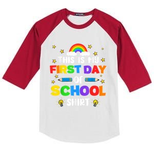 My First Day Of School PreK Preschool Kindergarten 1st Grade Kids Colorblock Raglan Jersey