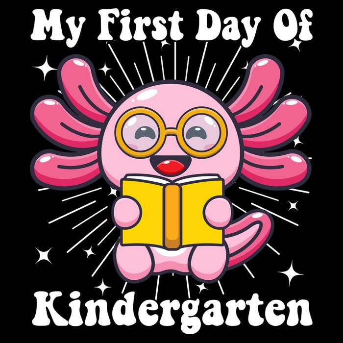 My First Day Of Kindergarten Axolotl Girls 1st Day Of School Stripe Pom Pom Beanie