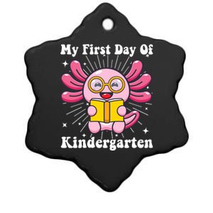 My First Day Of Kindergarten Axolotl Girls 1st Day Of School Ceramic Star Ornament