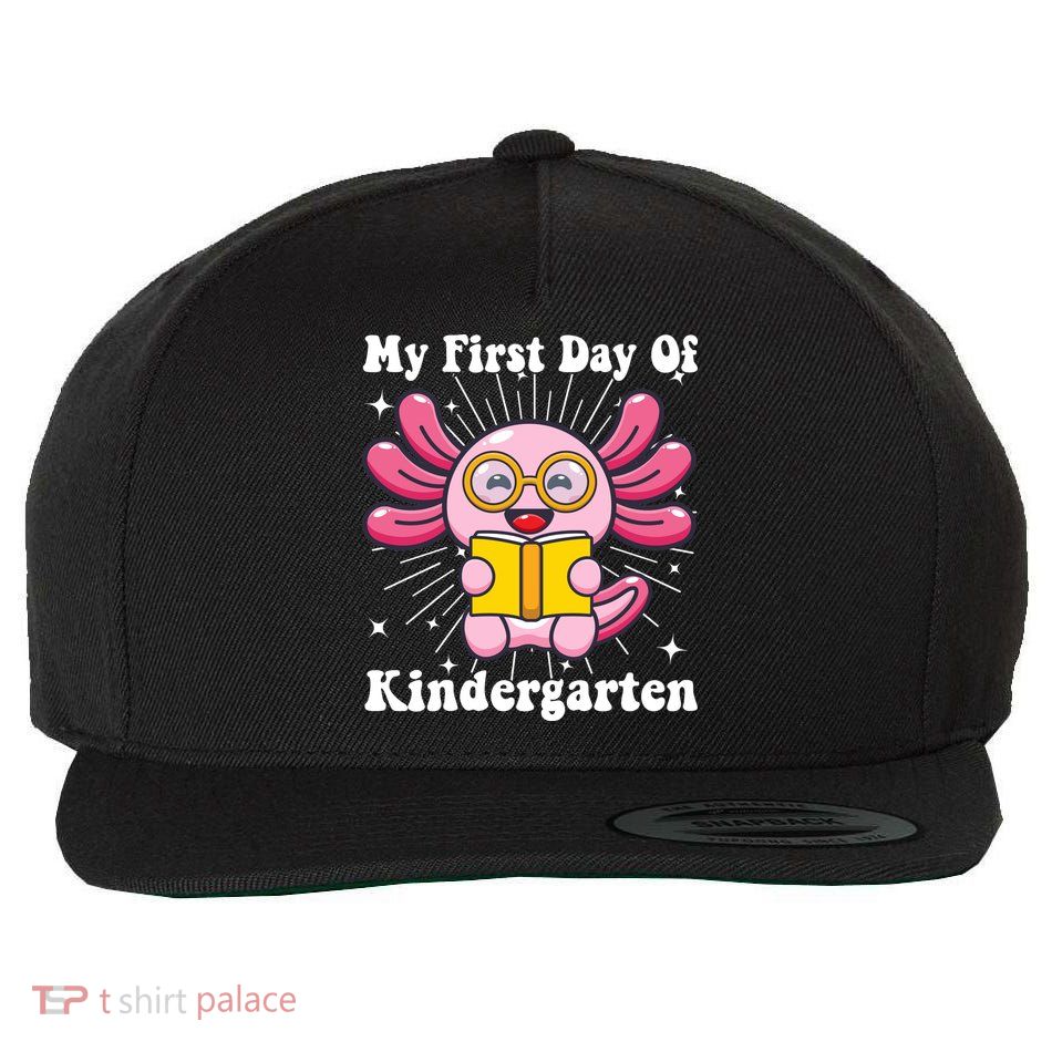 My First Day Of Kindergarten Axolotl Girls 1st Day Of School Wool Snapback Cap