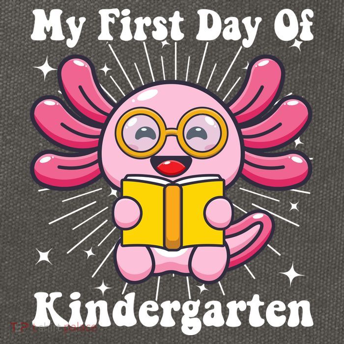 My First Day Of Kindergarten Axolotl Girls 1st Day Of School Cotton Canvas Backpack