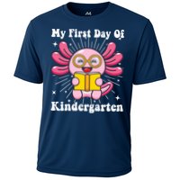 My First Day Of Kindergarten Axolotl Girls 1st Day Of School Cooling Performance Crew T-Shirt