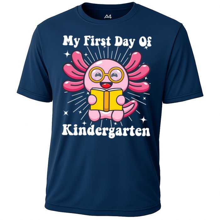 My First Day Of Kindergarten Axolotl Girls 1st Day Of School Cooling Performance Crew T-Shirt