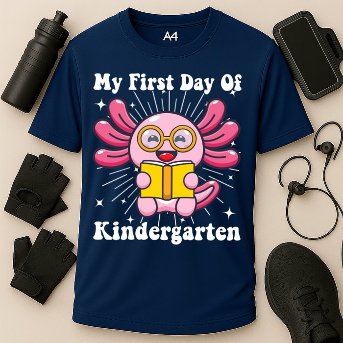 My First Day Of Kindergarten Axolotl Girls 1st Day Of School Cooling Performance Crew T-Shirt