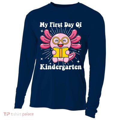 My First Day Of Kindergarten Axolotl Girls 1st Day Of School Cooling Performance Long Sleeve Crew
