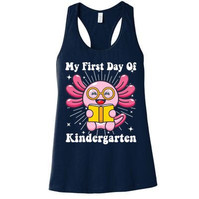 My First Day Of Kindergarten Axolotl Girls 1st Day Of School Womens Tank Top