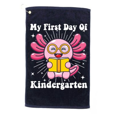 My First Day Of Kindergarten Axolotl Girls 1st Day Of School Golf Towel