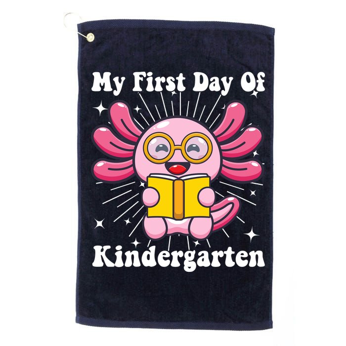 My First Day Of Kindergarten Axolotl Girls 1st Day Of School Golf Towel