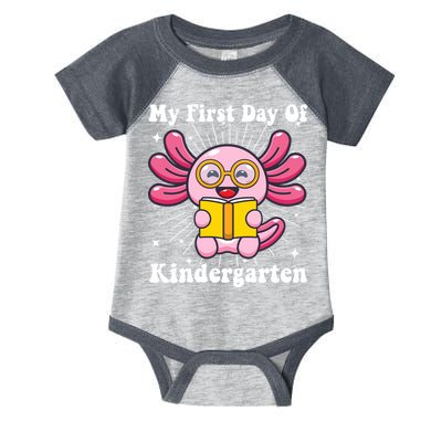 My First Day Of Kindergarten Axolotl Girls 1st Day Of School Infant Baby Jersey Bodysuit