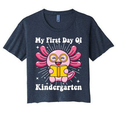 My First Day Of Kindergarten Axolotl Girls 1st Day Of School Crop Top