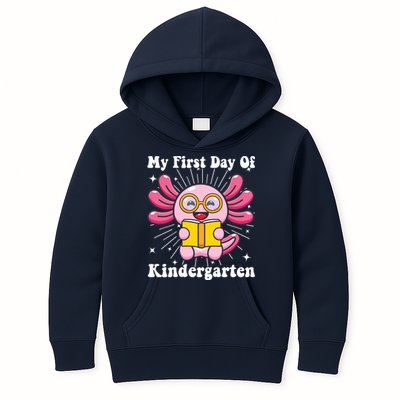 My First Day Of Kindergarten Axolotl Girls 1st Day Of School Kids Hoodie