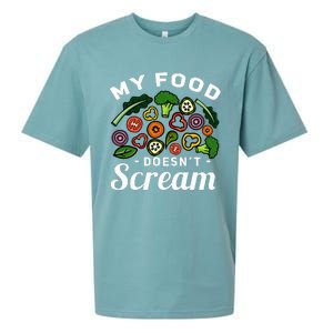 My Food DoesnT Scream Anti Animal Cruelty Vegan Vegetarian Sueded Cloud Jersey T-Shirt