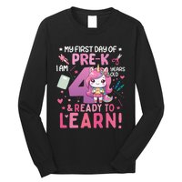 My First Day Of Prek IM 4 Years Old And Ready To Learn Gift Long Sleeve Shirt